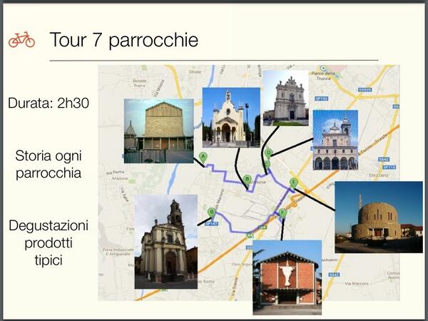 un evento che abbiamo pensato è il tour delle 7 parrocchie: storia e degustazioni ;) #opendalmine http://t.co/ZlY3MalP2h